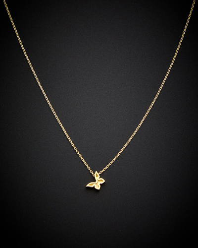 Italian Gold 14k Dainty Butterfly Pendant Necklace