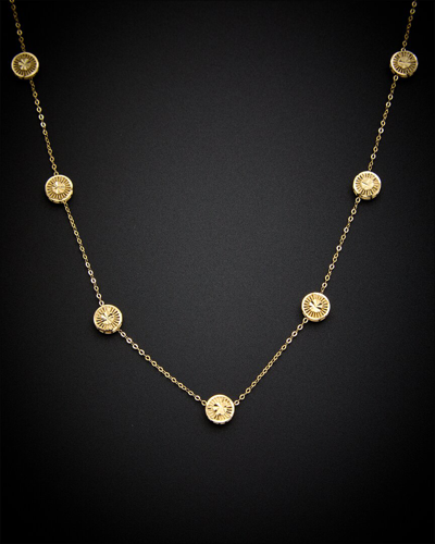 Italian Gold 14k Oval Station Necklace