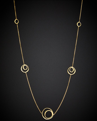 Italian Gold 14k Imperfect Circles Station Necklace