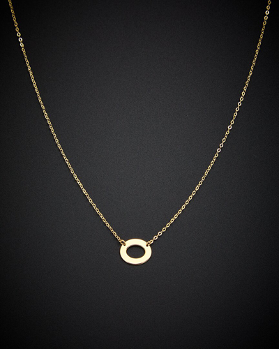 Italian Gold 14k Oval Pendant Necklace