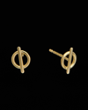 Italian Gold 14k Circle Bar Studs