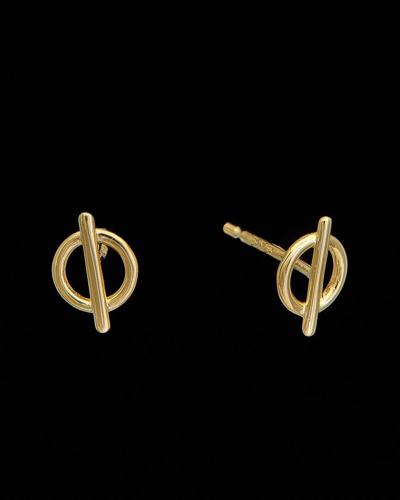 Italian Gold 14k Circle Bar Studs