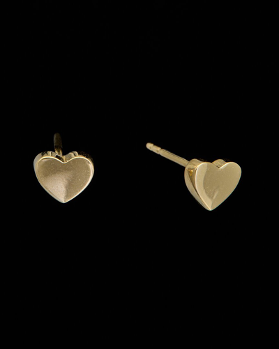Italian Gold 14k Minimalist Heart Studs