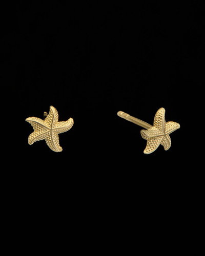 Italian Gold 14k Petite Textured Starfish Studs