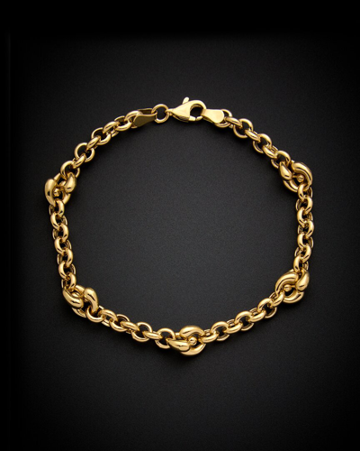 Italian Gold 14k Rolo Station Bracelet