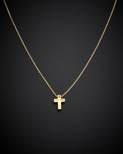 Italian Gold 14k Petite Cross Pendant Necklace