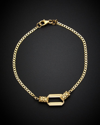 ITALIAN GOLD 14K RECTANGLE CURB LINK BRACELET