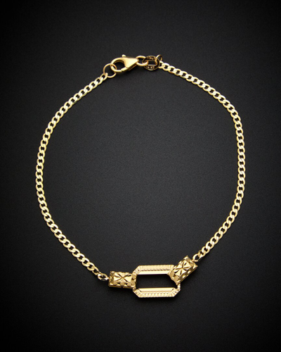 Italian Gold 14k Rectangle Curb Link Bracelet
