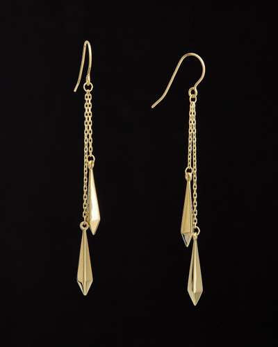 Italian Gold 14k Double Dagger Drop Earrings