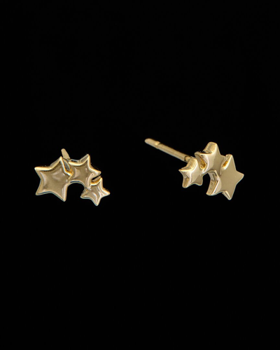 Italian Gold 14k Graduated Triple Star Studs