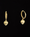 ITALIAN GOLD 14K HEART ENDLESS HOOPS