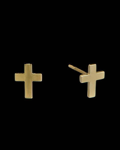 Italian Gold 14k Petite Cross Studs
