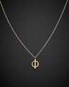Italian Gold 14k Circle Bar Pendant Necklace