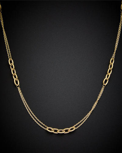 Italian Gold 14k 5-oval Link Station Necklace