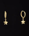 ITALIAN GOLD 14K STAR ENDLESS HOOPS