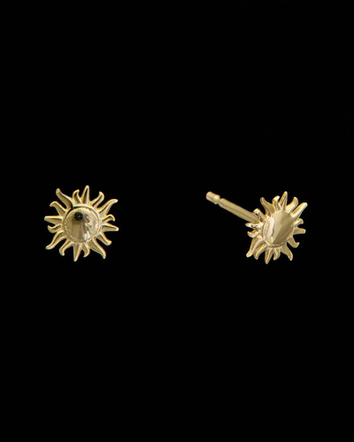 Italian Gold 14k Petite Sun Studs