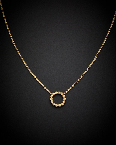 Italian Gold 14k Bead Circle Necklace