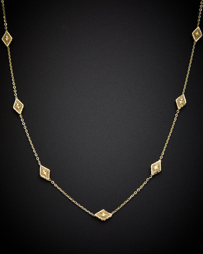 Italian Gold 14k Station Necklace