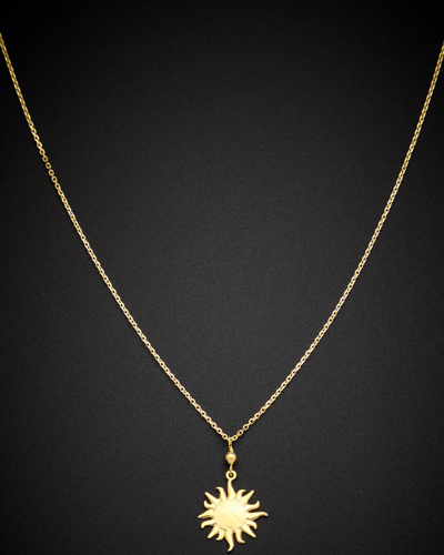 Italian Gold 14k Sun Pendant Necklace