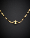 ITALIAN GOLD 14K OVAL & BAR CHOKER NECKLACE