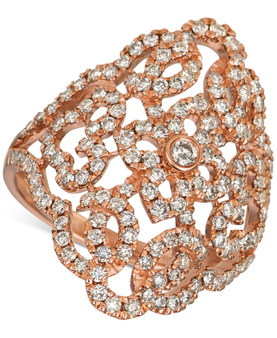 Le Vian Nude Diamond Filigree Statement Ring (1-1/6 Ct. T.w.) In 14k Rose Gold In K Strawberry Gold Ring