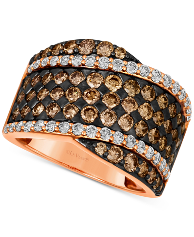 Le Vian Chocolate Diamond & Nude Diamond Wide Statement Ring (2-3/8 Ct. T.w.) In 14k Rose Gold In K Strawberry Gold Ring