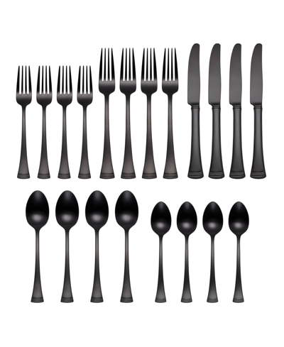 Lenox Portola Satin Black 20 Piece Flatware Set In Metallic And Black