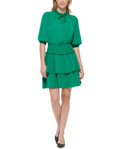 Karl Lagerfeld Women's Tiered A-line Dress In Green