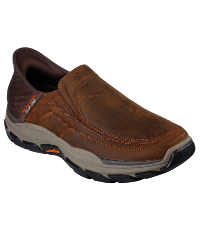 Skechers Men's Slip-ins Relaxed Fit- Parson - Oswin Slip-on Wide Width Moc Toe Casual Sneakers From Finish Li In Brown