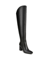 Naturalizer Lyric Wide Calf Over-the-knee Boots In Black Leather
