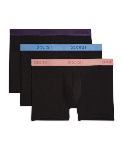 2(x)ist Men's Essential Cotton No-show Trunk, Pack Of 3 In Multi