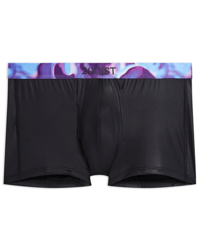 2(x)ist Men's Sliq Stretch Trunks In Black Beauty W/ Tortoise Wb