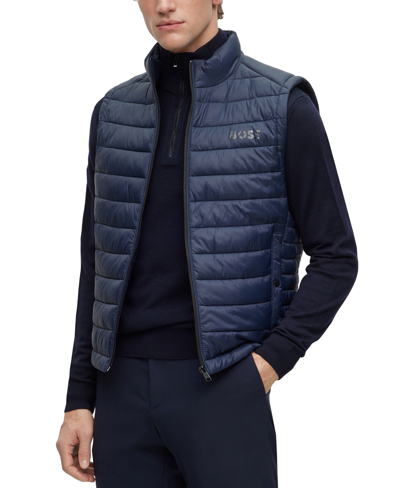 Hugo Boss Boss By  Men's Logo Packable Gilet Vest In Black