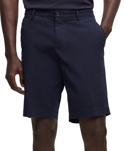 Hugo Boss Boss Cotton Bermuda Shorts In Dark Blue