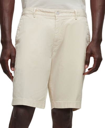 Hugo Boss Boss By  Men's Cotton-twill Slim-fit Shorts In Orange