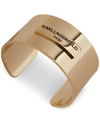 Karl Lagerfeld Women's Gold-tone Logo Cuff Bracelet In Gold