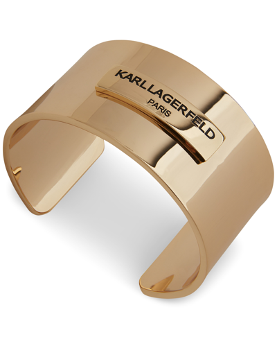 Karl Lagerfeld Women's Gold-tone Logo Cuff Bracelet