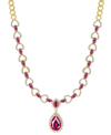 Macy's Lab-grown Ruby (9-1/4 Ct. T.w.) & Lab-grown White Sapphire (2-1/10 Ct. T.w.) Fancy 18" Pendant Neckl In Ruby