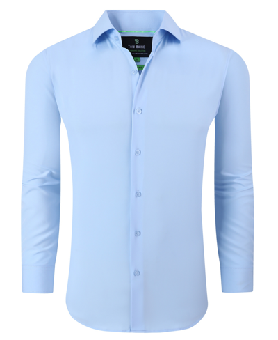 Tom Baine Men's Performance Stretch Solid Button Down Shirt In Light Blue