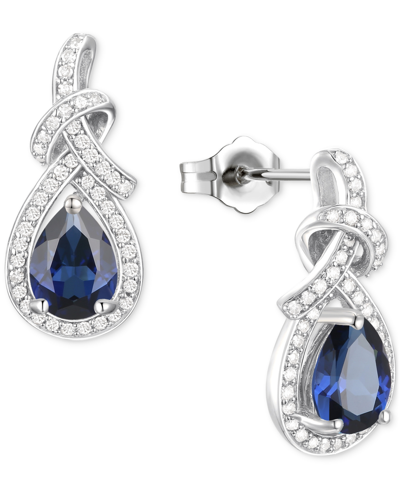 Macy's Amethyst (1-1/4 Ct. T.w.) & Lab-grown White Sapphire (1/3 Ct. T.w.) Swirl Drop Earrings In 14k Gold-