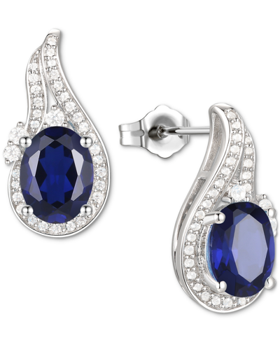 Macy's Amethyst (2-1/20 Ct. T.w.) & Lab-grown White Sapphire (3/8 Ct. T.w.) Swirl Stud Earrings In 14k Gold