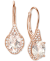 Macy's Amethyst (2 Ct. T.w.) & Lab-grown White Sapphire (1/5 Ct. T.w.) Drop Earrings In 14k Gold-plated Ste In Morganite