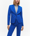 Mango Fitted Blazer With Blunt Stitch Blue