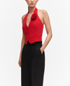 Mango Women's Floral Applique Vest In Red