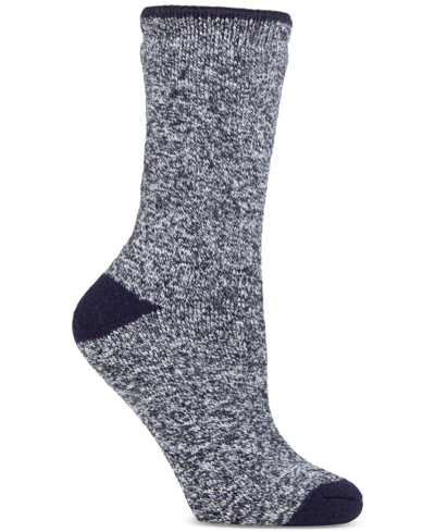 Heat Holders Women's Lite Viola Twist Crew Socks In Navy