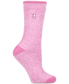 Heat Holders Women's Lite Viola Twist Crew Socks In Light Pink