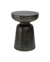 Furniture Arthur 19" Iron Round Antique-like Zinc Accent Table In Iron