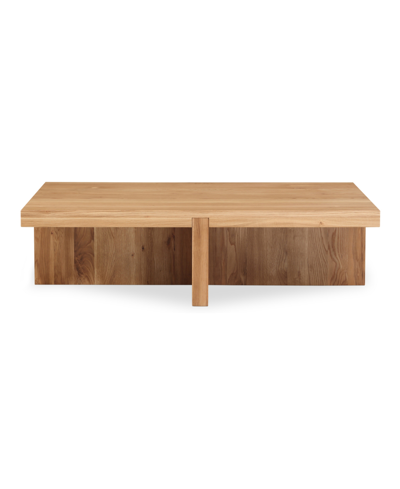 Furniture Folke 50" Oak Rectangle Coffee Table In Solid Oak