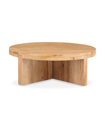 Furniture Folke 38" Oak Round Coffee Table In Solid Oak