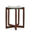 Furniture Hetta 19.69" Walnut Round Side Table In Solid Walnut